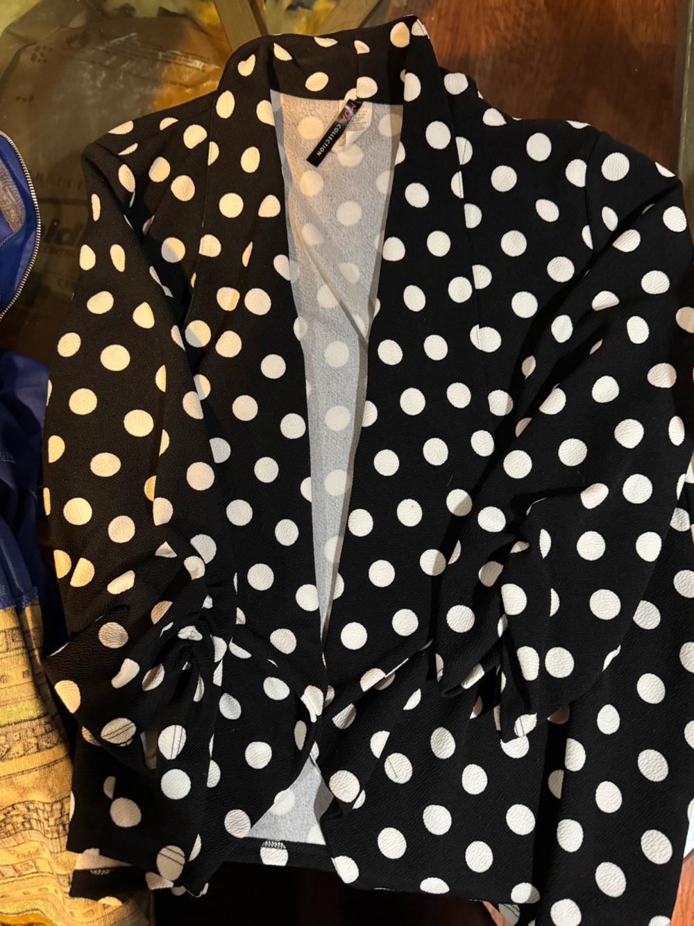 MOA USA Black and White Polka Dot Blazer